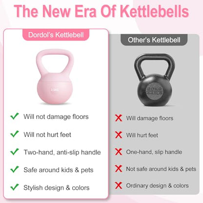 5.5lb Soft Kettlebell Cushioned Impact-Resistant, Non-Slip TPE Coating, Home Workout Kettlebell Weights for Beginners, Pilates, Strength and Cardio Training