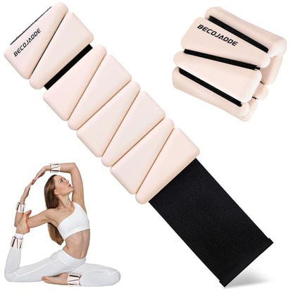 Ankle Weights for Women Wrist Weights Set of 2 (1 lb/2 lb Each) Adjustable Arm Leg Weight for Womens Men Suitable for Walking Swimming Running Pilates Yoga Gym