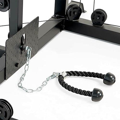 Marcy Smith Machine Cage System Home Gym Multifunction Rack, Customizable Training Station - color: White