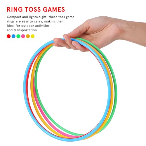 Kisangel 12 Pcs Plastic Tossing Rings Obstacle Course Ring Set Tossing Rings Carnival for Party Birthday Outdoor Games and Agility Practice