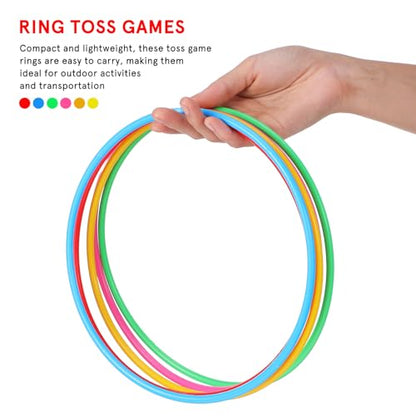 Kisangel 12 Pcs Plastic Tossing Rings Obstacle Course Ring Set Tossing Rings Carnival for Party Birthday Outdoor Games and Agility Practice