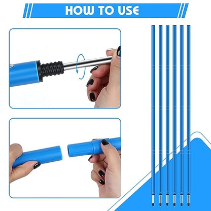 HOTOOLME Agility Training Poles Equipment Soccer Training Equipment Includes 6 Agility Poles,Agility Ladder, 10 Soccer Cones,Jump Rope for Speed Training, Soccer Training, Basketball Athletes & Kids - color: Blue