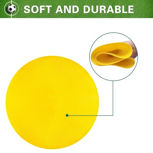 Poly Spot Markers 4inch/9 inch Non-Slip Rubber Agility Markers Flat Field Cones Floor Dots for Football, Soccer, Basketball Training Markers, School Activities, Exercise Drills, Social Distancing - style: 9inch 12Pcs(Yellow)