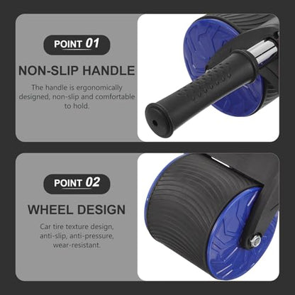 TEHAUX Abdominal Wheel Roller with Automatic Rebound, Fitness Equipment with Knee Pad for Home Use and Abdominal Training, Dual-wheel Exercise Wheel for Strength and Belly Muscle Workouts
