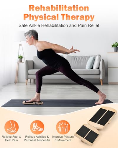 Ankle Strengthener & Single Leg Balance Board, Foot Strengthener for Plantar Fasciitis & Achilles Tendonitis, Physical Therapy, Sprain Recovery & Arch Support