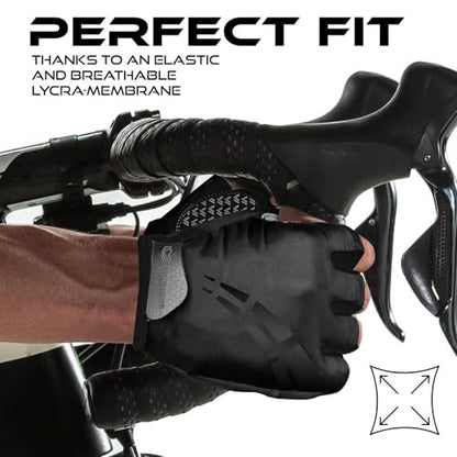 WESTWOOD FOX Cycling Gloves for Men Women,Half Finger Unisex Gel Padded Anti-Slip Mountain Bike Gloves, Breathable Shock Absorption Grip Palm Bicycle Summer Riding MTB Bike Gloves