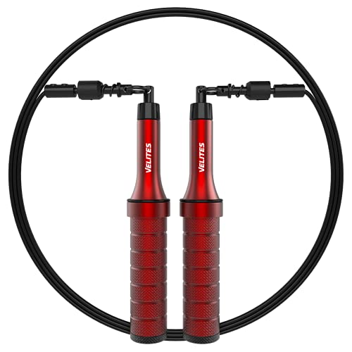 Velites - Earth 2.0 Jump Rope - Official CrossFit® Games Rope - Professional Aluminum Speed Rope for Double Unders, Fitness & Boxing - Includes 4mm Cable & Carrying Bag - - color: Red