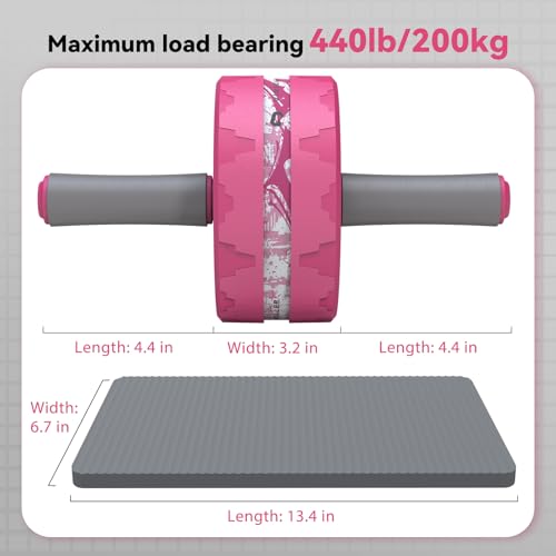 VINSGUIR Ab Roller Wheel, Abs & Core Workout Equipment for Home Gym with Knee Pad Accessories, Abdominal Wheel for Full-body Strength Training
