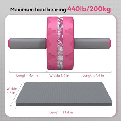 VINSGUIR Ab Roller Wheel, Abs & Core Workout Equipment for Home Gym with Knee Pad Accessories, Abdominal Wheel for Full-body Strength Training