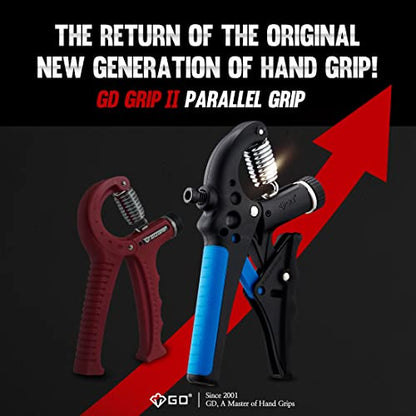 GD Grip2 Hand Grip Strengthener (Grip Strength Trainer) Adjustable Gripper (22~77lbs) Forearm and Wrist Exerciser Strengthener for grip Strength - color: BLUE