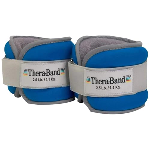 THERABAND Ankle Wrist Weights, Comfort Fit Cuff Weight Set, Adjustable Walking Weights for Home Workout, Ankle Strengthening & Physical Therapy, Blue, 2.5 lb. Each, Set of 2, 5 Pounds - color: Blue - 2.5 Lbs Each, size: 2.5 Lbs Each