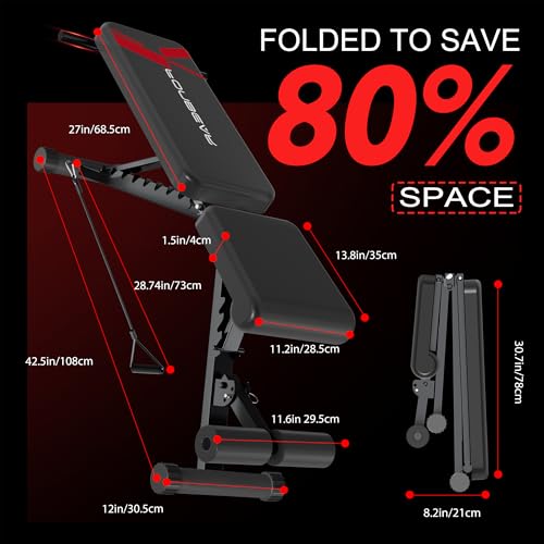 Adjustable Weight Bench, 660LBS Foldable Workout Bench for Full Body Strength Training, Multifunctional Bench Press Incline Decline Bench - Great for Beginners and Professional Use