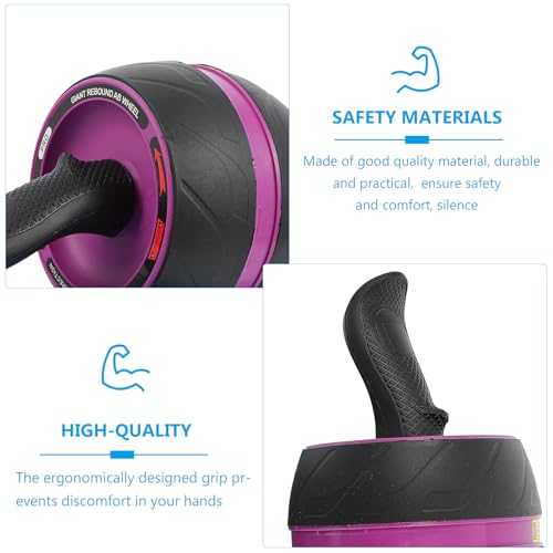 Ab Roller Wheel with Automatic Rebound, Fitness Roller Wheel for Core Workout, Home Gym Abdominal Exercise Equipment with Non-slip Mat, Suitable for Men and Women