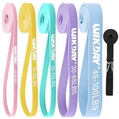 Resistance Bands, Pull Up Bands, Workout Bands for Exercise, Thick Heavy Resistance Band Set with Door Anchor, Elastic Bands for Body Stretching, Training at Home/Gym for Men & Women