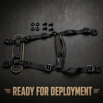 Jeeone Tactical Helmet Chin Strap, Universal Adjustable Dial 4-Point Suspension System with Bolts, for ACH Arisfit Fast MICH Bump Helmet - Black | nylon - color: Black