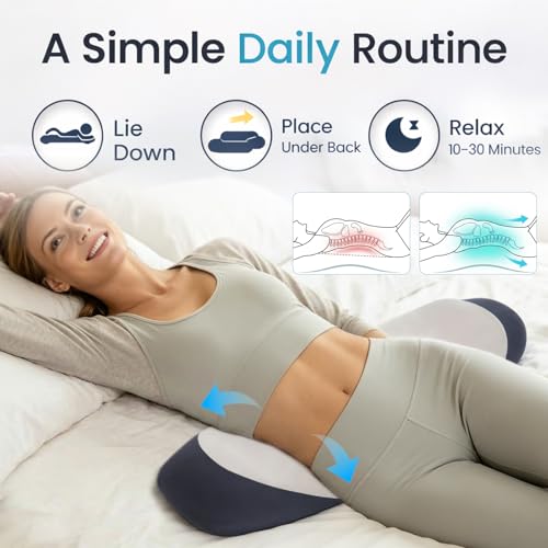 Lumbar Support Pillow for Bed, Double Layer Memory Foam Back Pillow for Lower Back Comfort & Support, Ideal for Office Workers, Drivers & Active Lifestyles