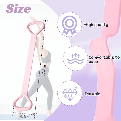 Resistance Bands, Figure 8 with Handles - color: Pink