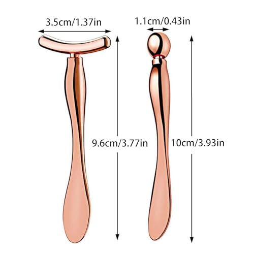 2 Pcs Metal Eye Cream Applicator Face Roller Massager Tool,Eye Massage Wand Stick Women for Facial Massager for Reducing Puffiness Wrinkle gift for women