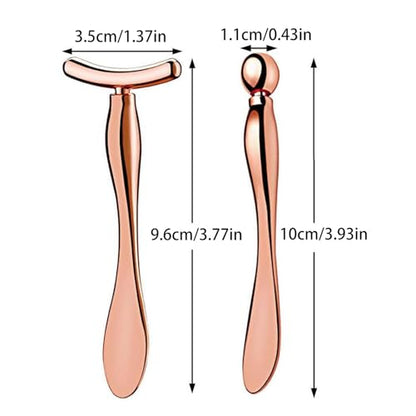 2 Pcs Metal Eye Cream Applicator Face Roller Massager Tool,Eye Massage Wand Stick Women for Facial Massager for Reducing Puffiness Wrinkle gift for women