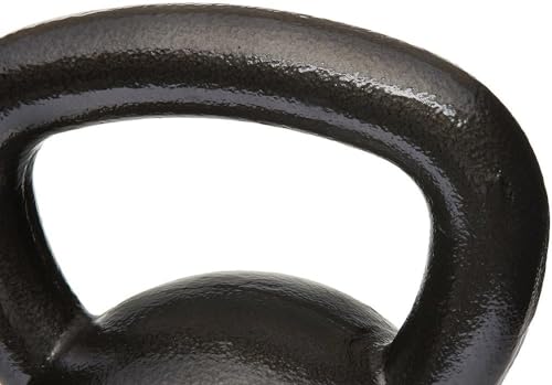 Amazon Basics Cast Iron Kettlebell for Strength Training, Textured Wide Handle, Black