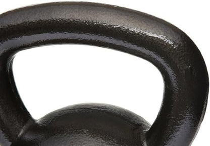 Amazon Basics Cast Iron Kettlebell for Strength Training, Textured Wide Handle, Black