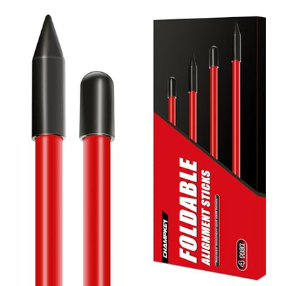 CHAMPKEY Premium Foldable 40" Golf Alignment Sticks 4 Pack - Posture Correction and Shot Accuracy Golf Training Aid - color: Red
