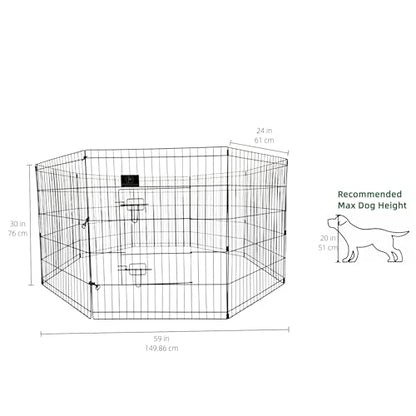 PJYuCien Puppy Playpen with Top Cover & Bottom Pad, 8 Panels 30" H, Black - color: Black, size: Small Pen: 30-Inch High