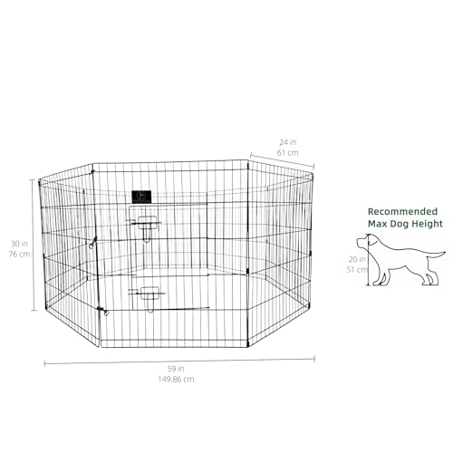 PJYuCien Puppy Playpen with Top Cover & Bottom Pad, 8 Panels 30" H, Gray - color: Gray, size: Small Pen: 30-Inch High