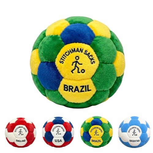 TREBIN Professional Hacky Footbag for Adults, Sand Filled Footbag for Agility Training and Juggling, Footbags for Trick Stalls, Fidget Toy and Stress Relief for All Skill Levels - color: #003 Brazil