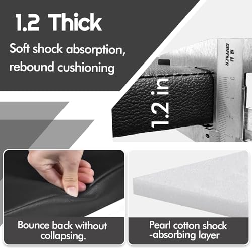 Foldable Mechanics Mat for Garage Work, 48 X 16 X 1.2 in Thick EPE Knee Pad Waterproof PU Leather Folding Mat with Carry Handle Portable for Garage, Garden, Home Gym Kneel or Lie Down