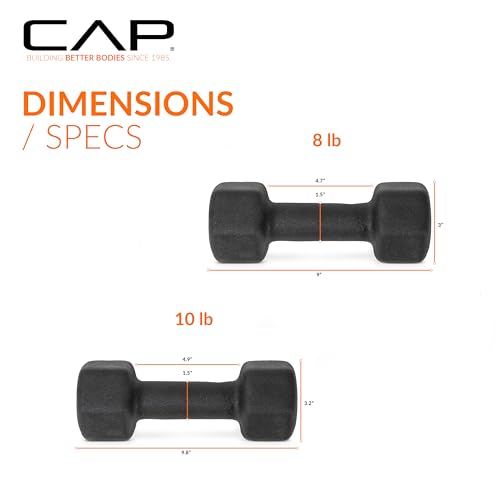 CAP Barbell Neoprene Dumbbell Weights Pairs & Sets | Black - style: 56 lb Set