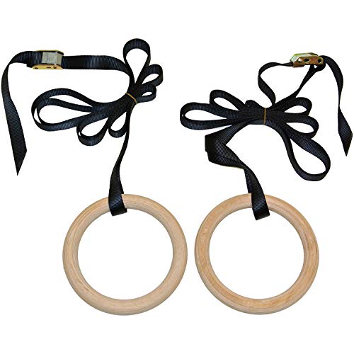 ProsourceFit Fitness Gymnastics Rings with Straps for Total Body Conditioning at Home