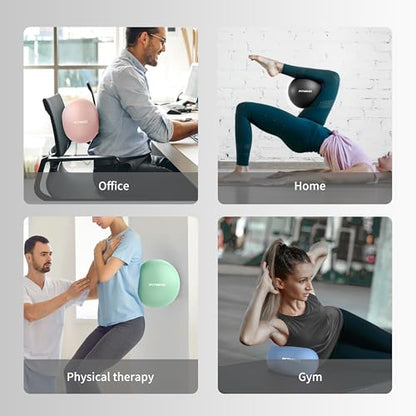 FITMIND_Pilates Ball 10 Inch Anti-Burst Slip Resistant Mini Yoga Ball for Fitness, Core Training, Physical Therapy, Balance, Stability, Stretching 200kg 440lbs Capacity