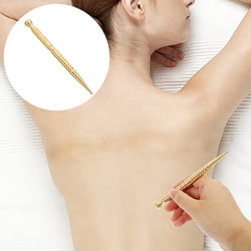 Healeved Brass Acupoint Tool for Trigger Point Massage Acupressure Pen for Muscle Relief and Improved Circulation Portable Massage Hand Tool Acupressure Stick