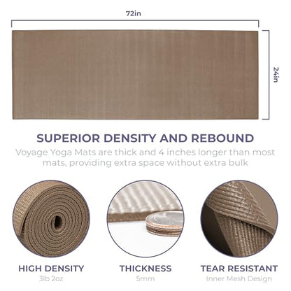 Voyage Yoga Mat Roll, 24in x 50ft Exercise Mat, 5mm Thick Non-Slip Gym Mat for Home Workout and Fitness, Anti-Tear, Cut up to 8 Regular Yoga Mats