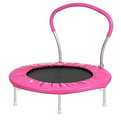 36 Inch Mini Trampoline with Handle for Adults and Kids, Metal Frame Bounce Exercise Trampoline Indoor Outdoor Use