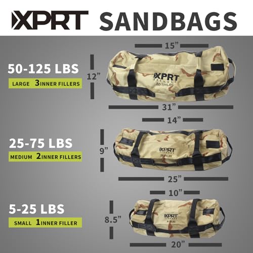 Workout Sandbag for Heavy Duty Workout Cross Training 7 Multi-positional Handles - Color Army Green/Black/Camo