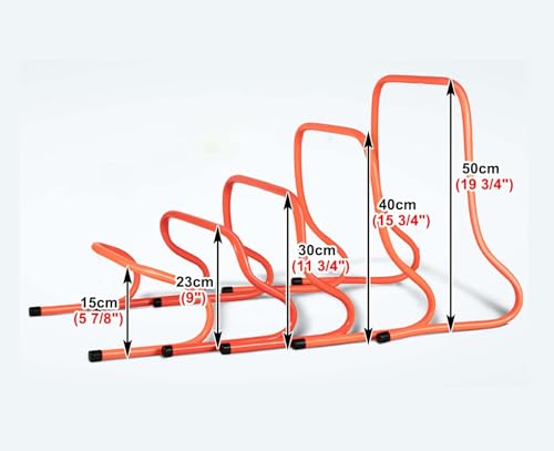 CMYUN 5 Pcs Agility Hurdles with Handle - 15/23/30/40/50cm Tall Hurdles Training Equipment, Speed and Agility Training Hurdles for Adult Kid, Lightweight