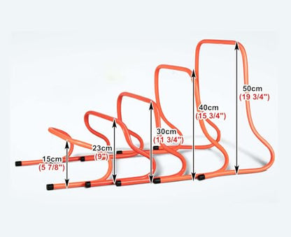 CMYUN 5 Pcs Agility Hurdles with Handle - 15/23/30/40/50cm Tall Hurdles Training Equipment, Speed and Agility Training Hurdles for Adult Kid, Lightweight