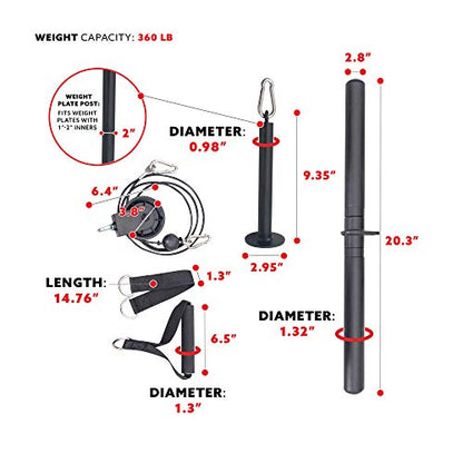 Sunny Health & Fitness Power Cage Squat Rack Upgrade Attachments, Dip Bar, Plate Bar Holder, Belt Squat, J Hook, Lat, Adapter, U Ring, Pull Up Bar, Landmine, Captain's Chair, Tricep Rope For Home Gym - style: LAT Pull Down