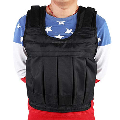 Weight vest, 50 kg high performance exercise Weighted vest Strength training vest Black oxford cloth for weight loss Staying healthy