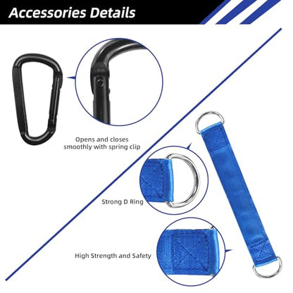 LFJ Aluminum Alloy Cable Pulley with Swing Strap Carabiner, 90mm Pulley Wheel for LAT Pulley System DIY Pull Down Attachment,Ladder Lift,Home Gym Equipment - color: Blue-2Pack