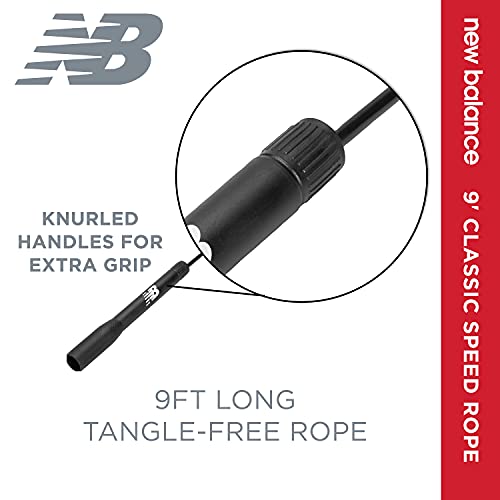 New Balance Classic Speed Rope - Jumping Rope for Fitness, Full-Body Workout - Lightweight, Tangle-Free, Portable, and Adjustable Jump Rope for Exercise, Cardio, Aerobic Skipping