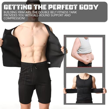 Men's Double Blet Fitness Vest - size: Large