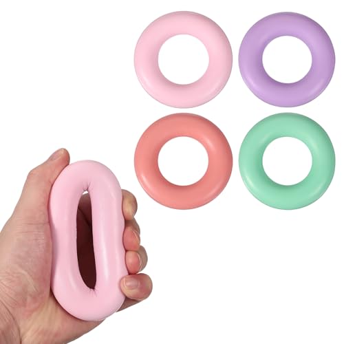 Grip Strength Trainer Rings, Portable Hand Grip Strengthener Finger Forearm Strengthener - color: Pink, Mint Green, Orange, Green, size: 4.5"(10-40LB)