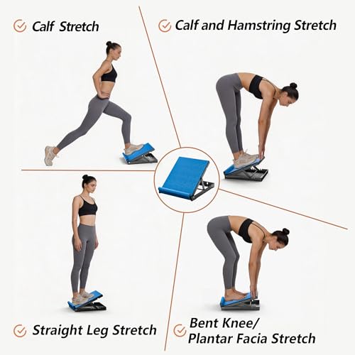650lbs Steel Slant Board, 5-Angle Calf Stretcher for Plantar Fasciitis & Achilles Relief, Non-Slip Incline Board for Home Gym & Stretching