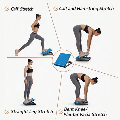 650lbs Steel Slant Board, 5-Angle Calf Stretcher for Plantar Fasciitis & Achilles Relief, Non-Slip Incline Board for Home Gym & Stretching