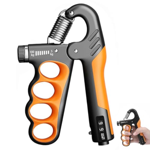 Adjustable Grip Strength Trainer Hand Gripper for Grip Strength, Forearm & Wrist Strengthener, Hand Exerciser for Strength Training & Therapy 11-220Lbs(5-100KG) - color: Orange