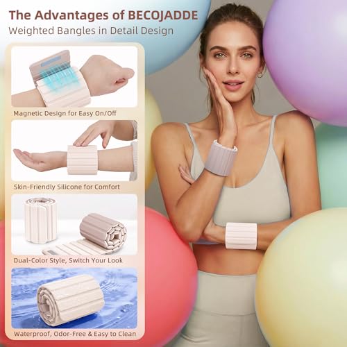 BECOJADDE Wrist Weights Ankle Weight for Women 1 Pair (1.1 lb/2.2 lb Each) - color: Beige Taupe, size: 4.4 Lb Pair (2.2 Lb Each)