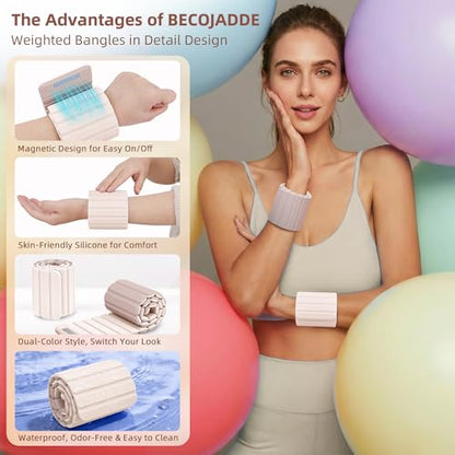 BECOJADDE Wrist Weights Ankle Weight for Women 1 Pair (1.1 lb/2.2 lb Each) - color: Beige Taupe, size: 4.4 Lb Pair (2.2 Lb Each)
